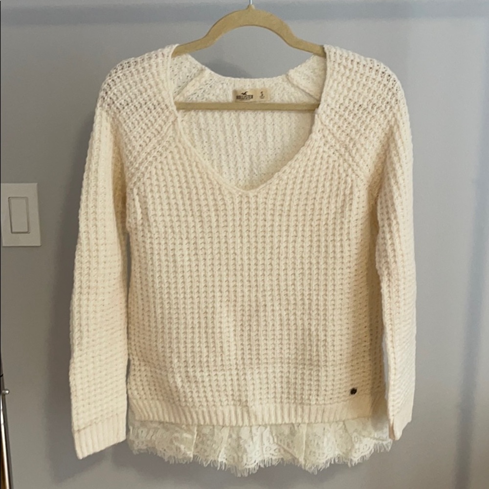 Hollister cotton blend cream sweater
